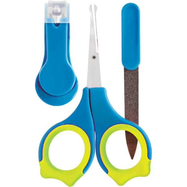 Kit Cuidados Manicure Estojo Bebê Tesoura Cortador de Unha e Lixa Buba