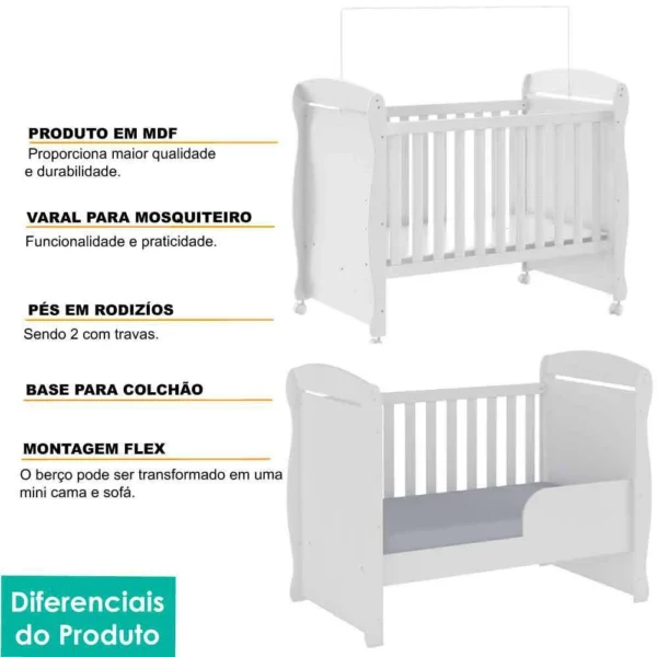 Berço Junior Peroba - Branco - Image 5