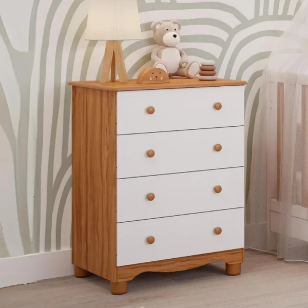 Cômoda Junior Simples 4 Gavetas Peroba